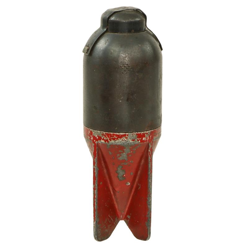 Original Italian WWII \"Red Devil\" Inert 45mm Brixia Model 35 Mortar Bomb by Armerie Gnutti Lumezzane - Dated 1941
