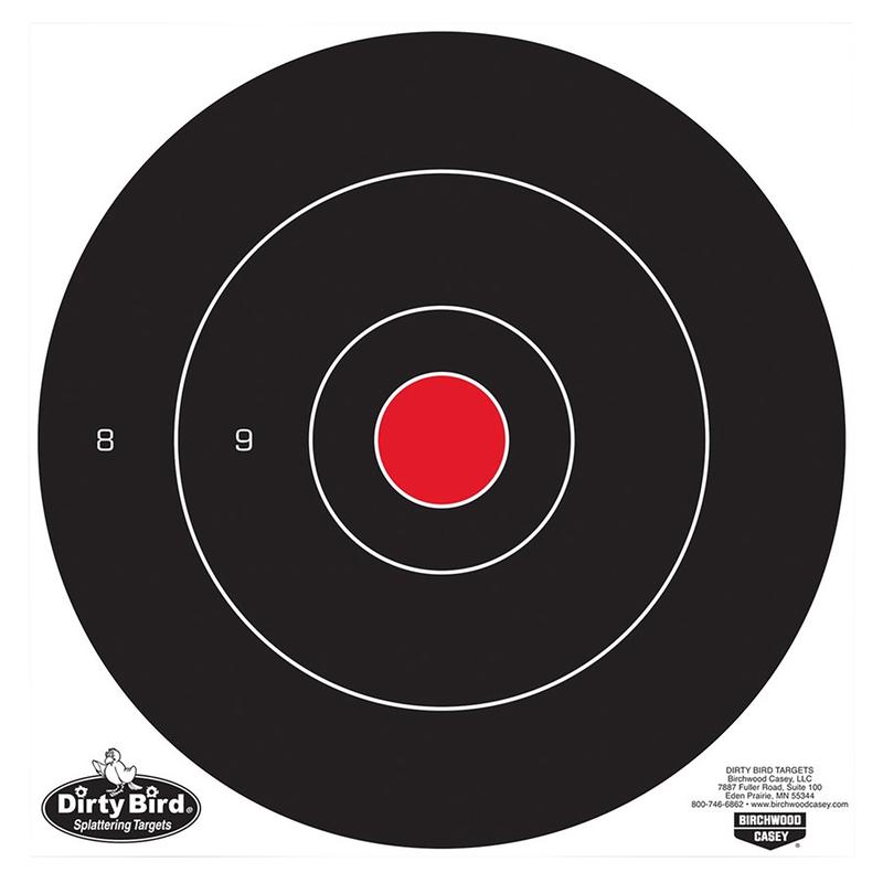Birchwood Casey Dirty Bird 12-inch Bullseye Tagboard Target, Non-Adhesive, 100-Pack, 35070