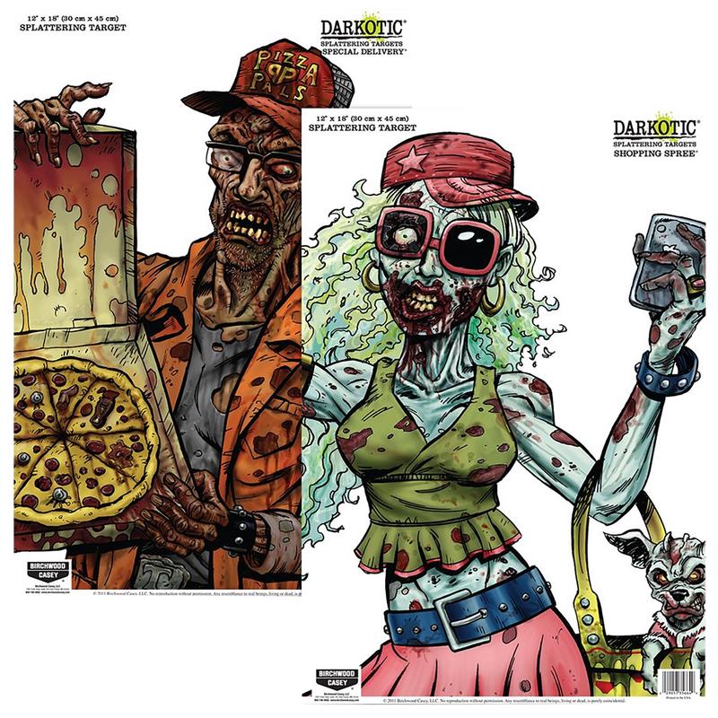 Birchwood Casey Darkotic 12x18 Splatter Zombie Targets Combo Pack, 8 Sheets (Special Delivery/Shopping Spree) 35628