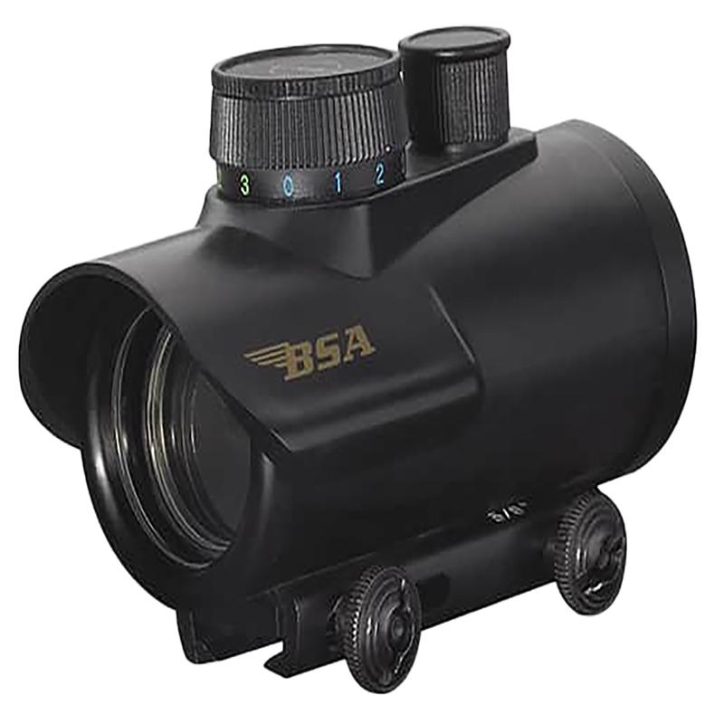 BSA Huntsman 30mm RGB Red Dot Sight, 1x Magnification, 5 MOA Dot, Matte Black - HMRGBD30CP