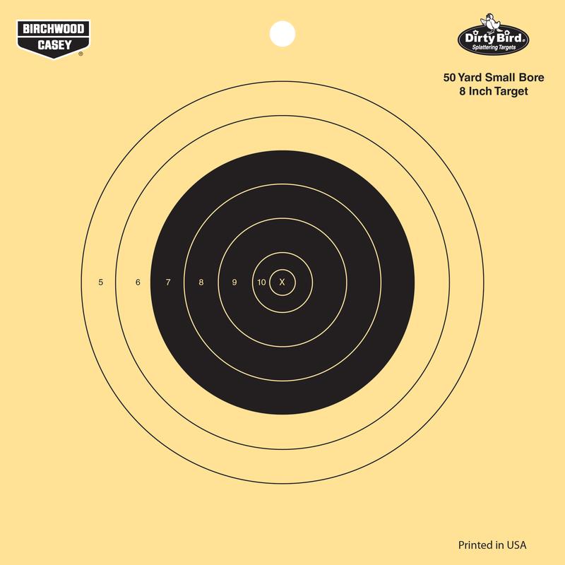 Birchwood Casey Dirty Bird 8-Inch 50-Yard Small Bore Reactive Targets, Tagboard 25-Pack 35815