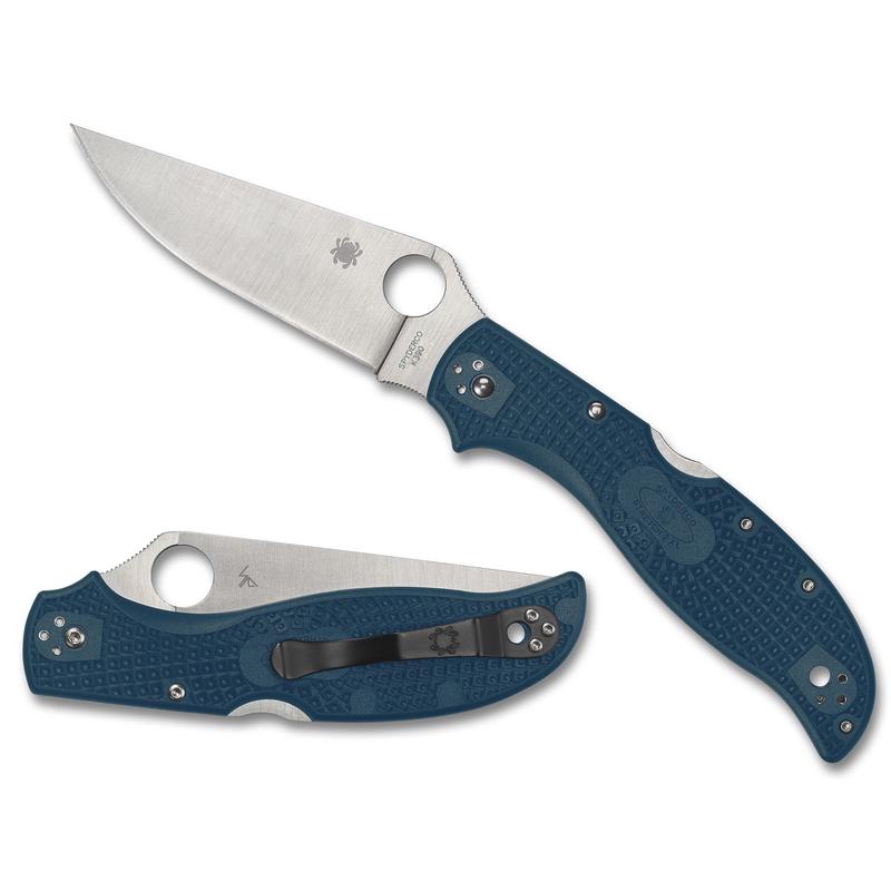 Spyderco Stretch 2 XL Lightweight Folding Knife, K390 Steel, Blue FRN, 3.99 in Blade - C258FPK390