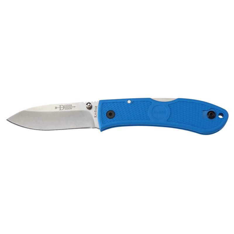 KA-BAR Knives Dozier Folding Hunter Lockback Knife, 3 in AUS-8A, Blue Zytel Handle  4062BL