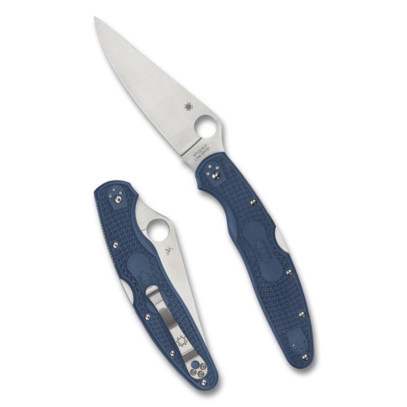 Spyderco Police 4 Lightweight Folding Knife, CPM SPY27 Steel, Blue FRN, 4.38 in Blade C07PCBL4