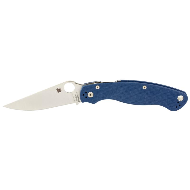 Spyderco Military 2 Folding Knife, CPM SPY27 Steel, Compression Lock, Cobalt Blue G-10, 4 in Blade C36GPCBL2