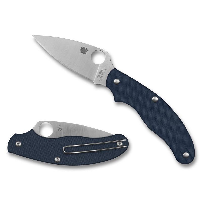 Spyderco UK Penknife Slipjoint Folding Knife, CPM SPY27 Blade, Cobalt Blue G-10 Handle - C94GPCBL