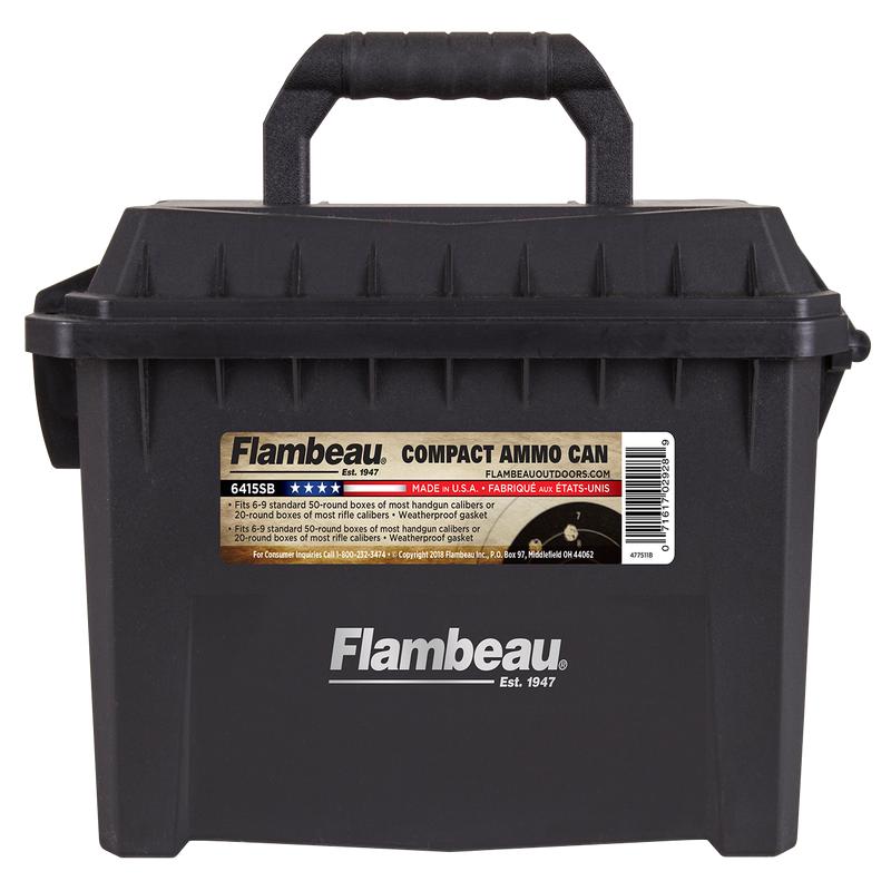 Flambeau Compact Ammo Can, Weatherproof Polymer O-Ring Seal, Fits .223 Rem/5.56 NATO 20rd Boxes, 6415SB
