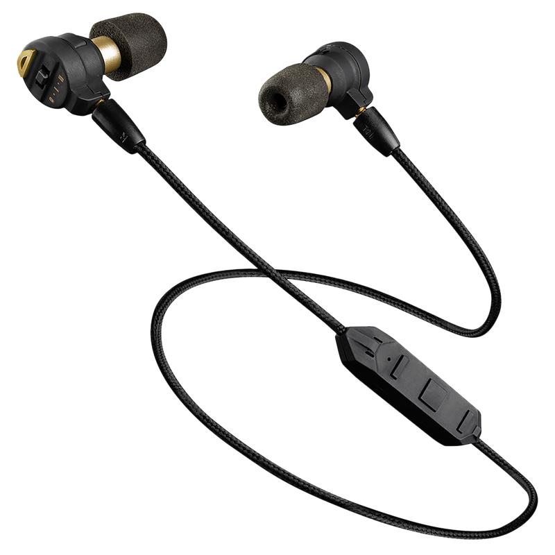 Pro Ears Stealth Elite Electronic Earbuds with Bluetooth Lanyard, NRR 28 dB, IPX5, PEEBBLKE