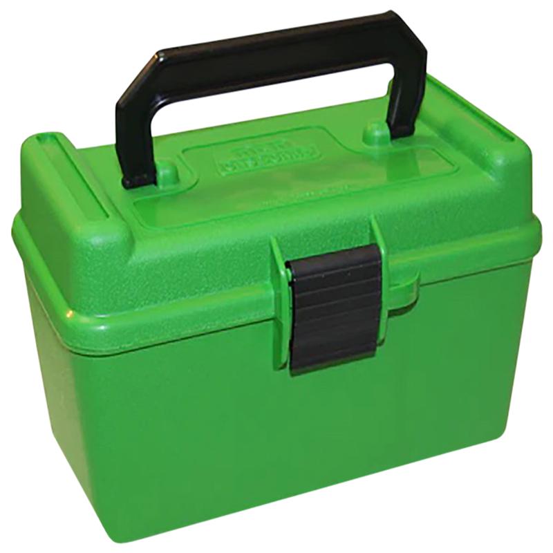 MTM Case-Gard Deluxe 50-Round Rifle Ammo Box, Green, Fits 300 Win Mag & 7mm Rem Mag H50RMAG10