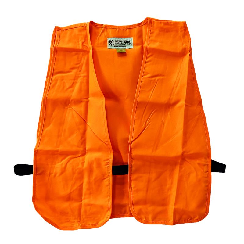 Hunters Specialties Youth Blaze Orange Safety Vest, Quiet Polyester with Elastic Sides - 02001