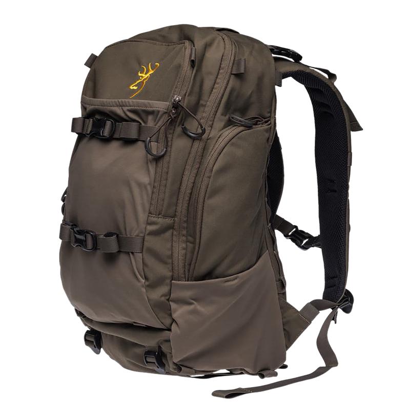 Browning Whitetail 1300 Hunting Day Pack, 20L Nylon, Major Brown, YKK Zippers, Bow/Rifle Carrier, 12913098