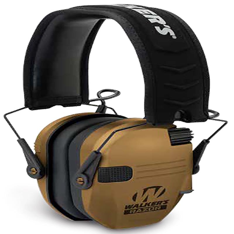 Walkers Game Ear Razor Slim Electronic Ear Muff, 23 dB Noise Reduction, Battle Brown/Black Polymer GWPRSEMBB