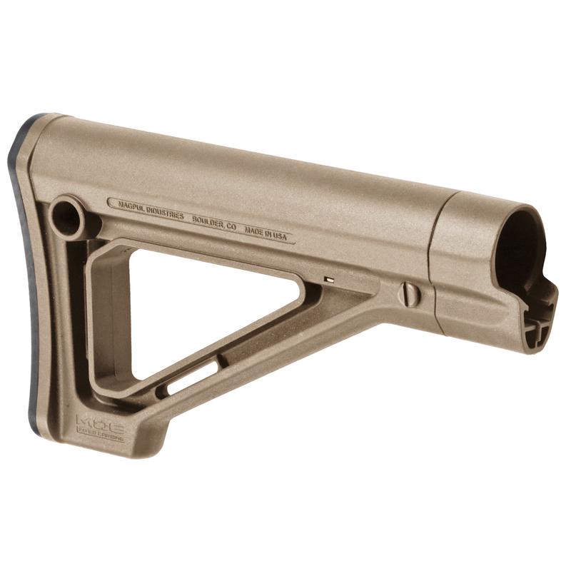 Magpul Industries MOE Fixed Carbine Stock, Mil-Spec, Flat Dark Earth, 12.2 in LOP, polymer - MAG480-FDE