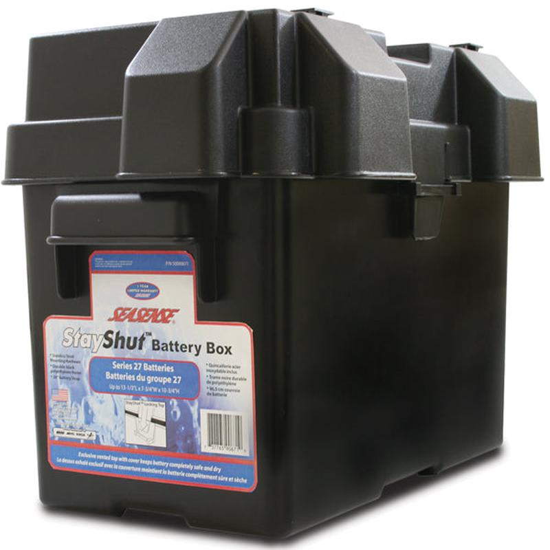 SEA SENSE StayShut Battery Box  Large, Vented Cover, Strap & Hardware  50090671
