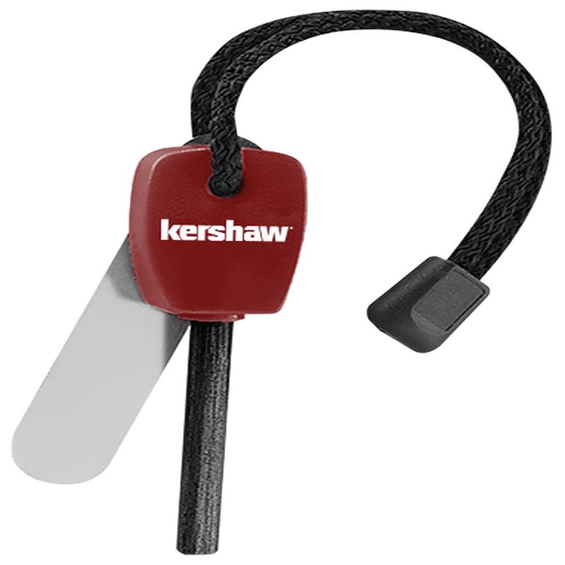 Kershaw Fire Starter with Magnesium Firesteel, Red Handle, 3,000 Strikes Reliability  1019X