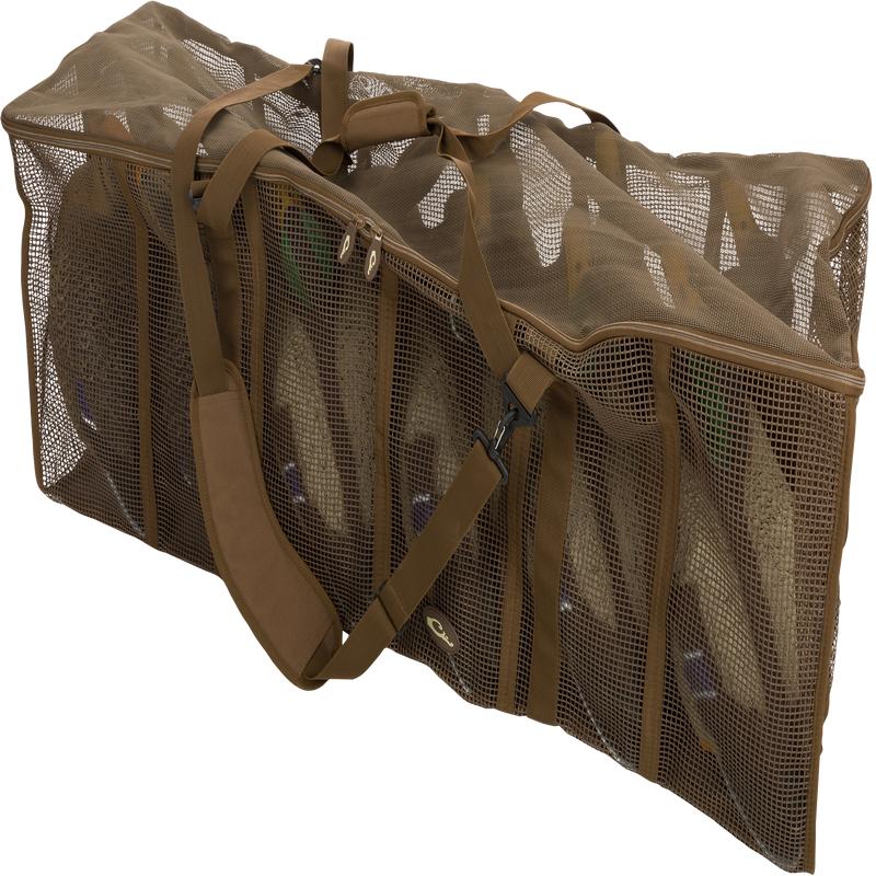 Drake Waterfowl Decoy Bag, Floater Series 12-Slot Duck Capacity, Brown Vinyl-Coated Mesh  DA3700BRN12D
