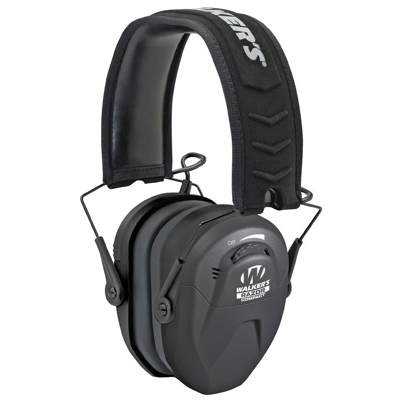 Walker\'s Razor Compact Electronic Shooting Earmuff with Low-Profile Cups & Foldable Design GWP-CRSEM