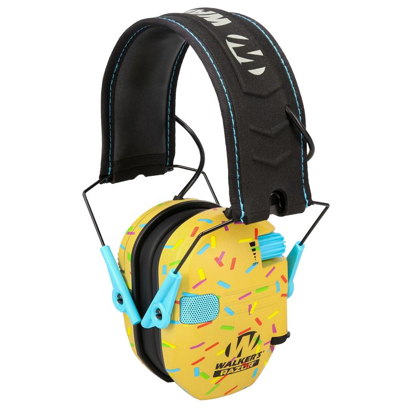 Walker\'s Razor Slim Electronic Earmuff, Golden Brown Sprinkles, Noise Reduction Rating 23 dB, dual mics  GWP-RSEM-SPRNKB