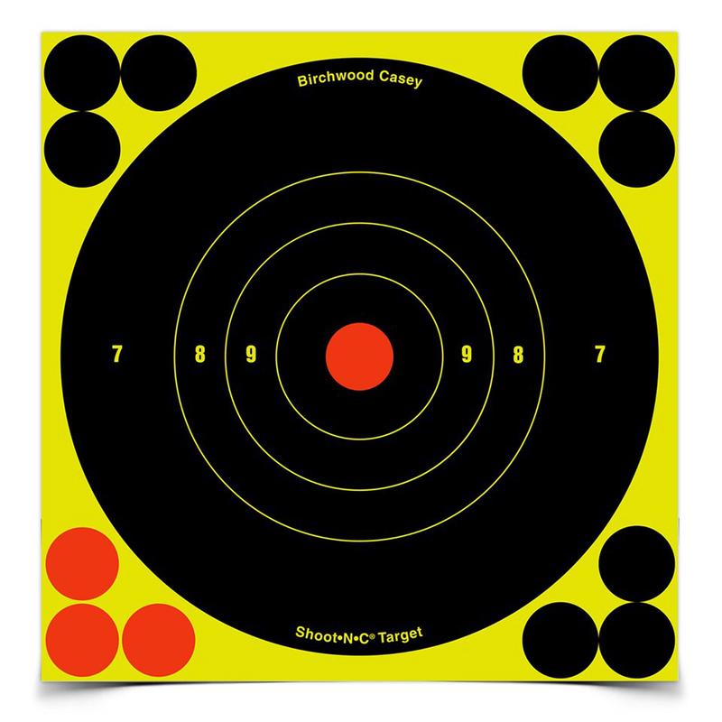 Birchwood Casey Shoot-N-C 6-Inch Round Bullseye Reactive Targets, 60-Pack, High-Visibility  BC-34550