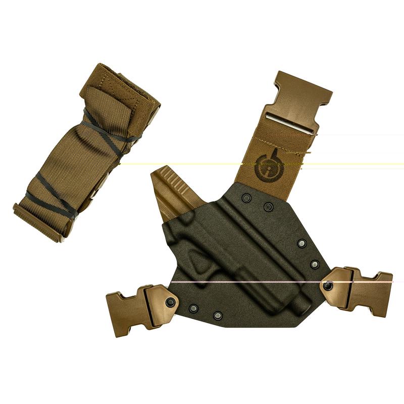 GunfightersINC Kenai Chest Holster for Gen 5 Glock 20/21, Gray Kydex & Coyote Brown Nylon Harness KN-G20-GEN5-040221