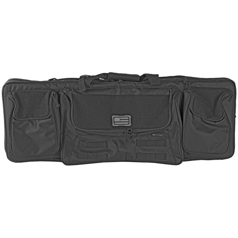Evolution Outdoor 1680D Tactical Double Rifle Case with MOLLE Front, 36 inch, Black - 51299-EV